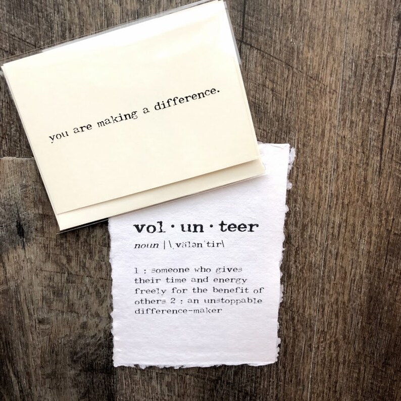 Volunteer definition print in typewriter font on 5x7 or 8x10 Etsy