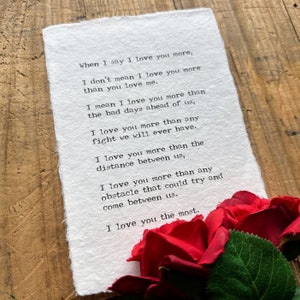 When I Say I Love You More, the Most Poem Print in Typewriter Font on ...