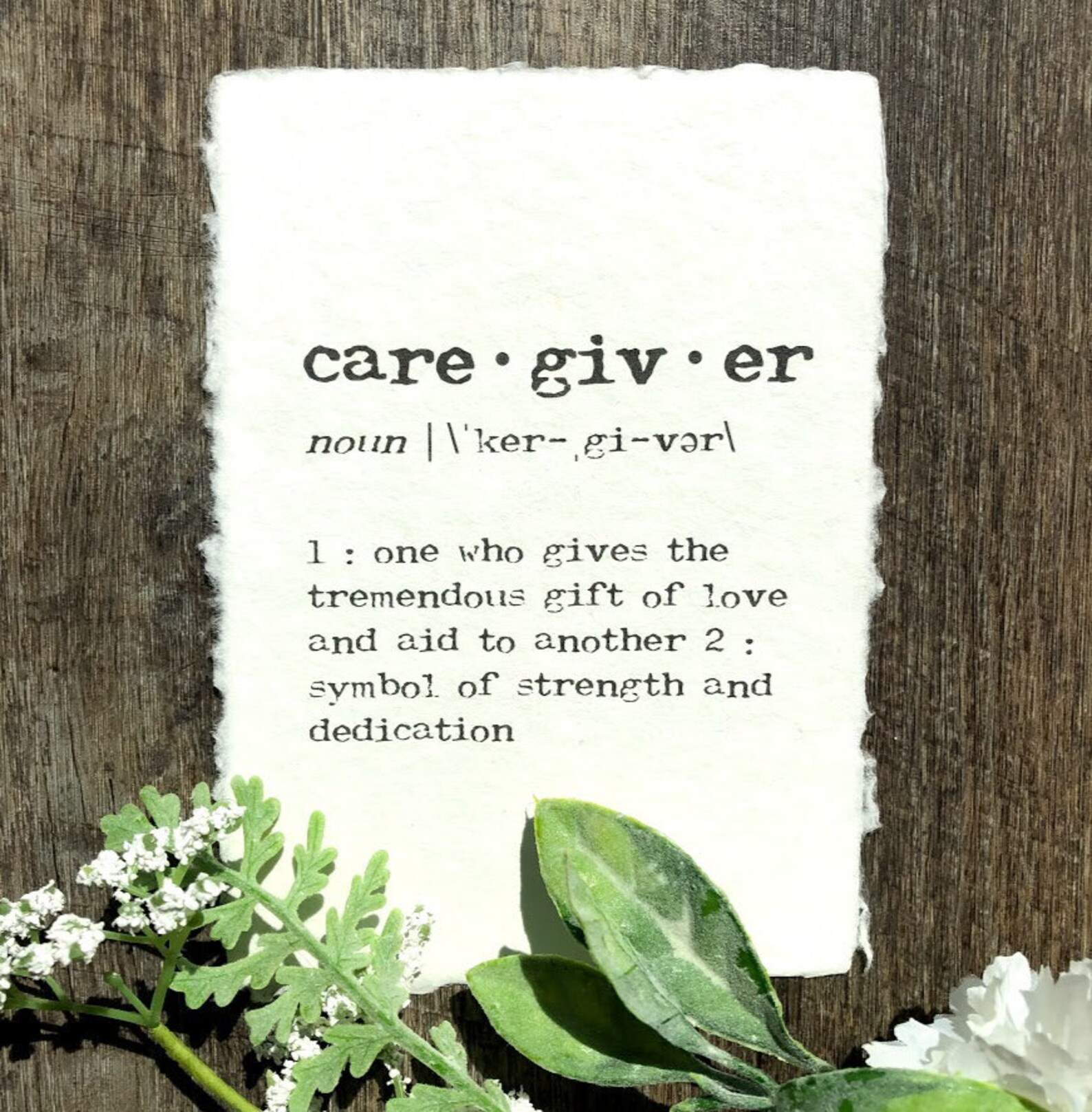 Caregiver definition print in typewriter font on 5x7 or 8x10 Etsy