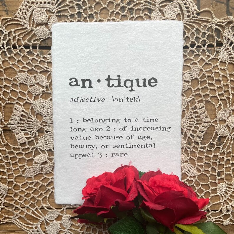 Antique Definition Print in Typewriter Font on 5x7 8x10 Etsy