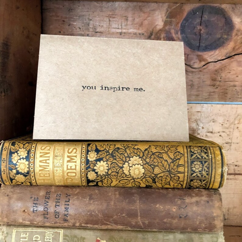 You Inspire Me Compliment Greeting Card in Typewriter Font With ...