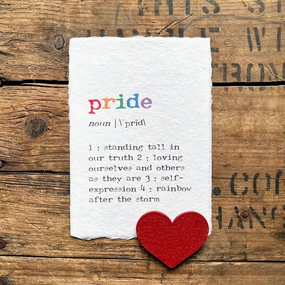 Pride definition print in typewriter font on 5x7 or 8x10 Etsy