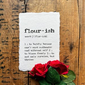 flourish definition print on handmade paper