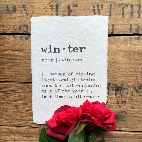 Winter Definition Print in Typewriter Font on 5x7 8x10 11x14 Etsy