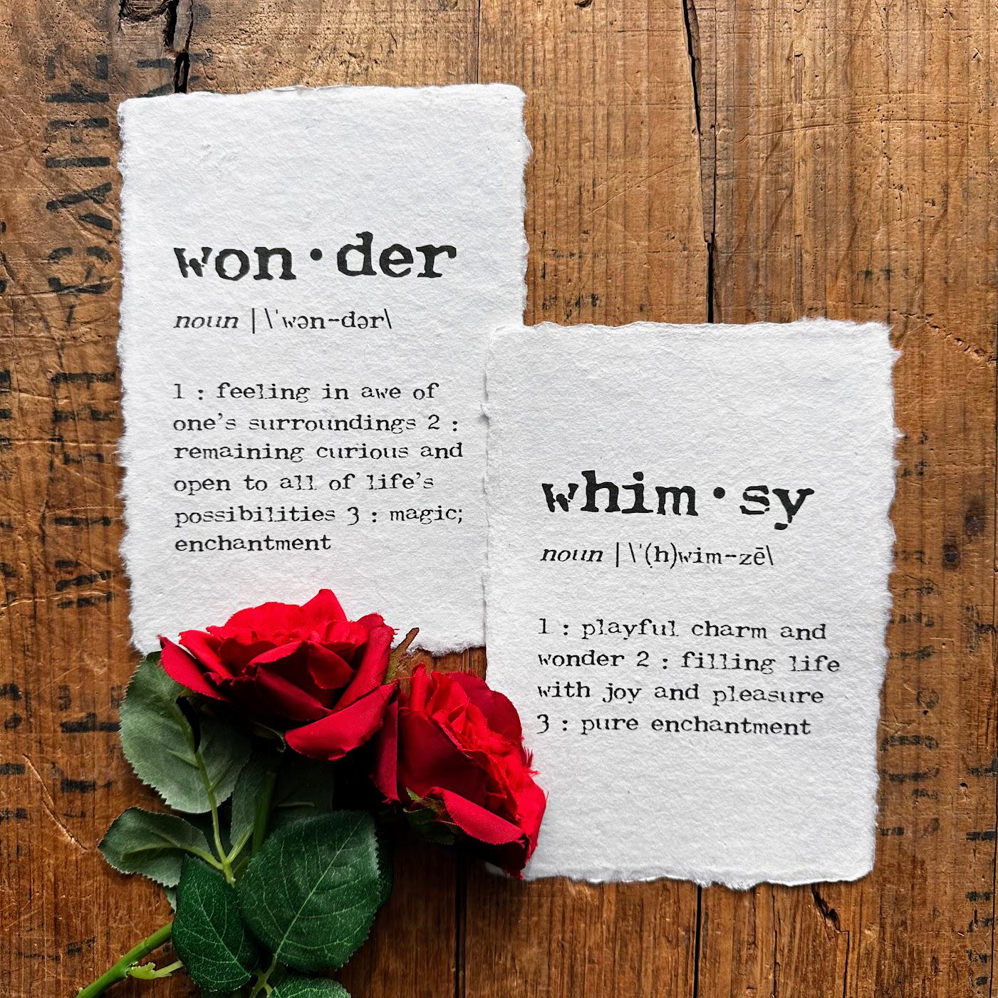 Wonder Definiton Wonder Definition Print in Typewriter Font on 5x7, 8x10, 11x14 Handmade ...