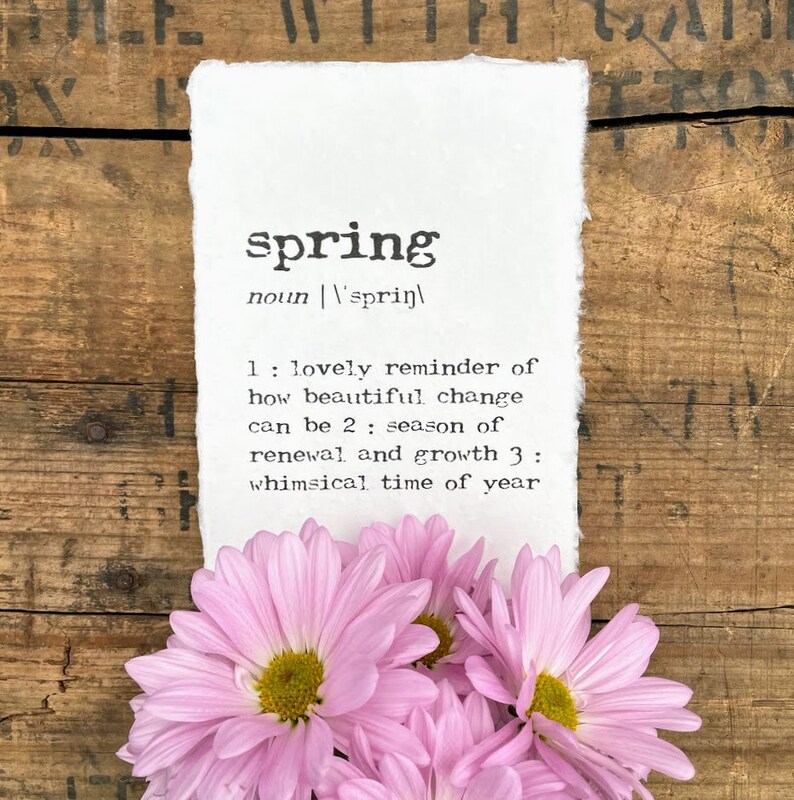 Spring Definition Print in Typewriter Font on 5x7 8x10 11x14 Etsy