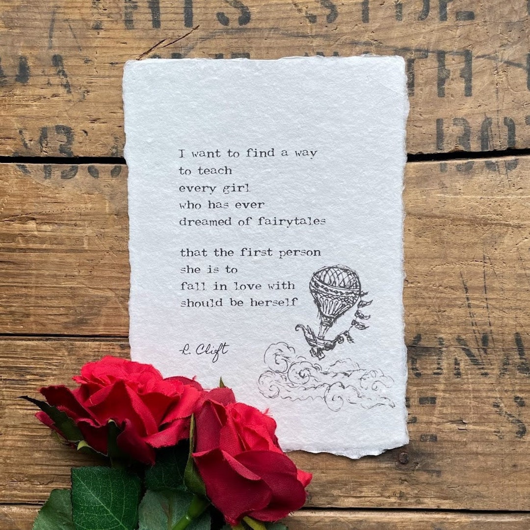Fall in Love With Yourself First Poem by R. Clift on 5x7, 8x10