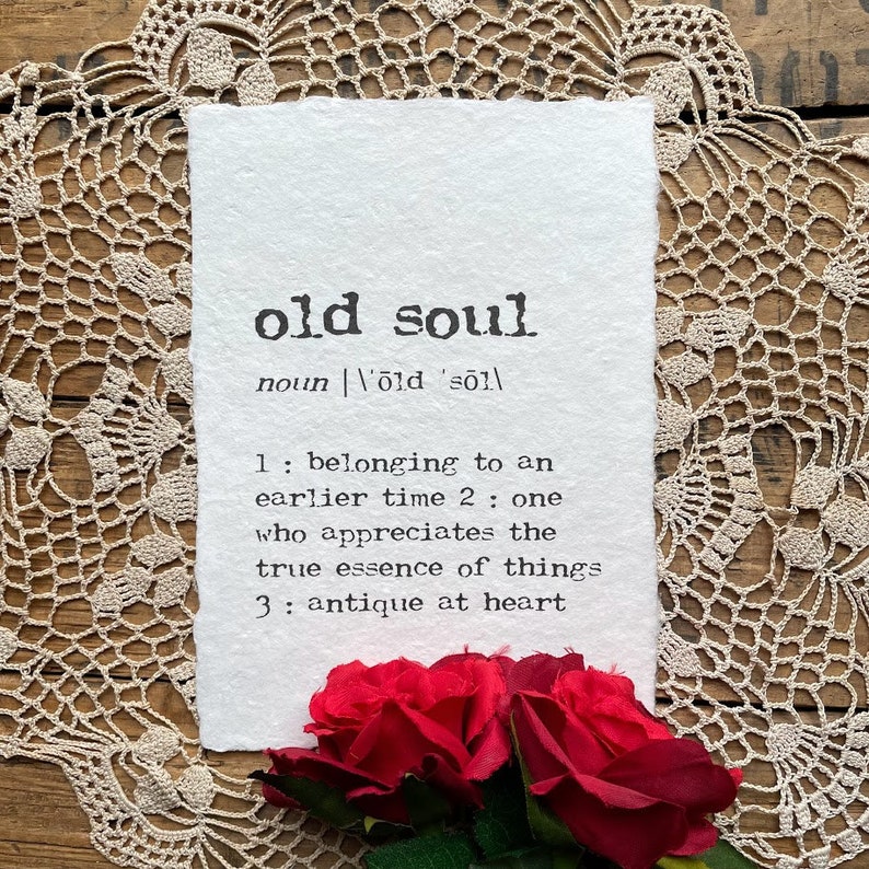 Old Soul Definition Print in Typewriter Font on 5x7 8x10 Etsy