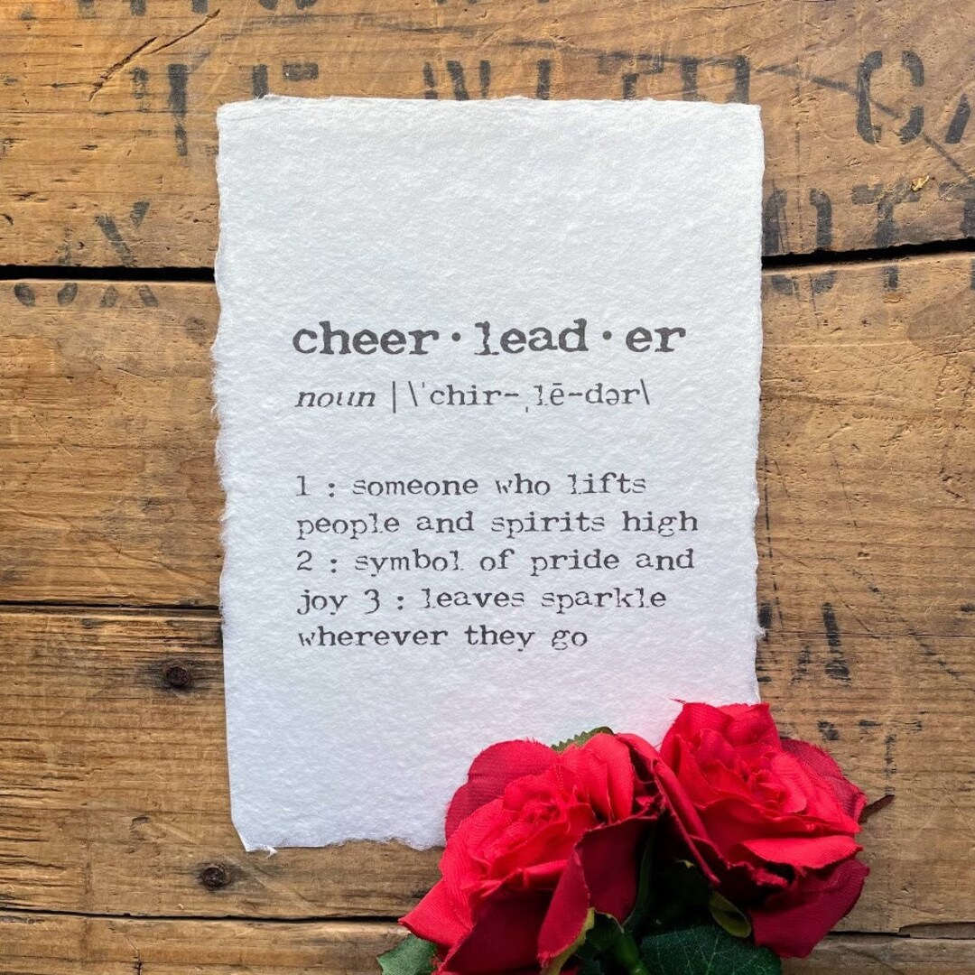 Cheerleader Definition Print in Typewriter Font on 5x7, 8x10, 11x14