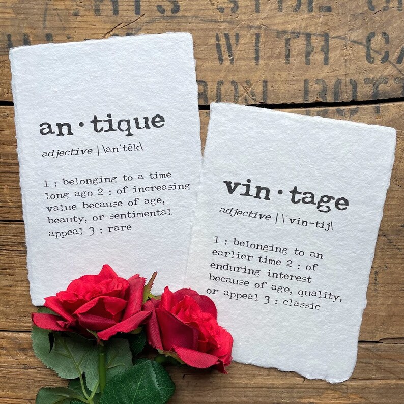 Antique Definition Print in Typewriter Font on 5x7 8x10 Etsy