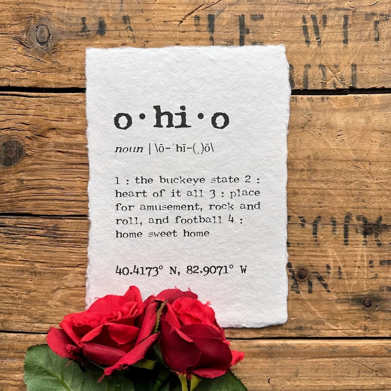 ohio definition print on handmade paper