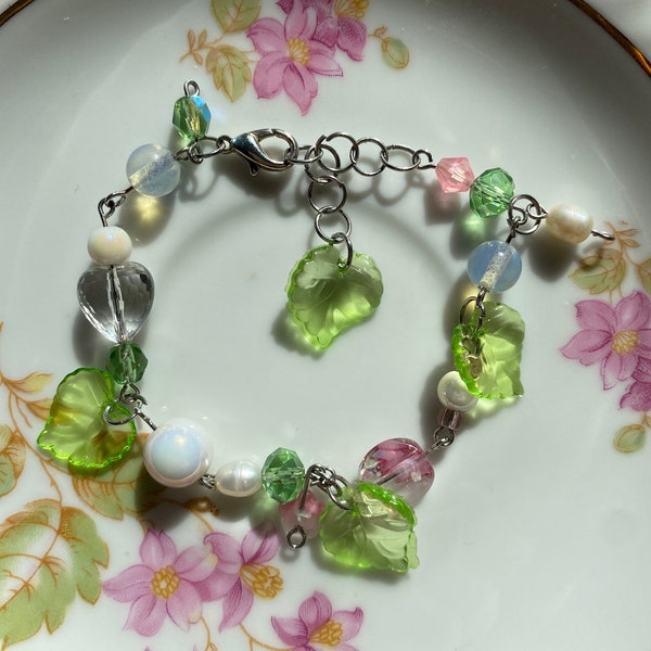 winx club flora coquette fairycore pixie hollow forestry garden beaded bracelet