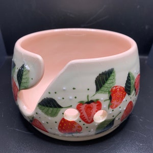 Strawberry Ceramic yarn bowl
