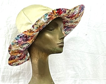 Sewing Pattern - Tulip Hat - Designer WideBrim Sun Hat - Head Size of 23"-23.5" (58-59.5 cm)- DIY Gift for Friend and Family - pdf digital