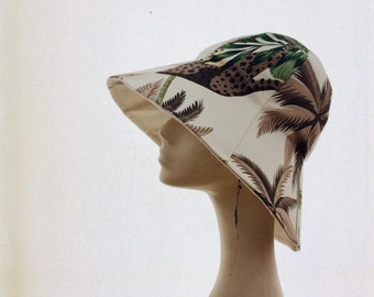 Tulip Hat Pattern - Designer Rain Hat - Easy Sewing - Reversible Wide Brim Winter Cap - Unisex Water Resistant Hat - DIY Gift