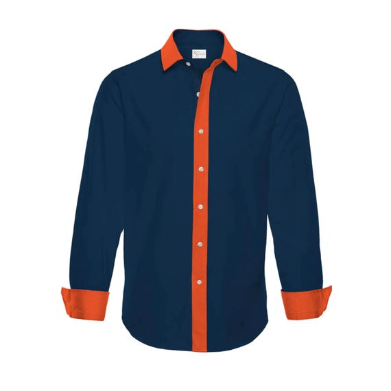 orange and white dress shirt