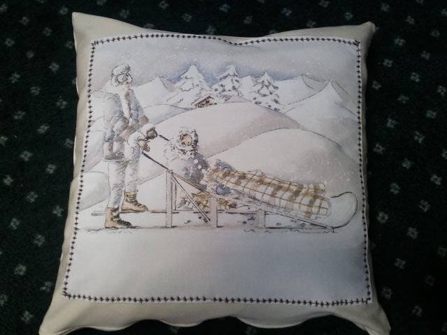 Housse de Coussin Hiver à La Montagne Traineau