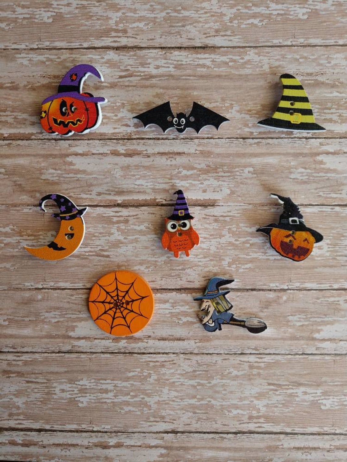 Halloween set of 5 wooden Halloween decor Etsy