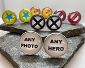 Superhero Cufflinks, Superhero Tie Clips, Superhero Tie Bars, Superhero Cuff Links, Superhero Wedding, Superhero Jewelry