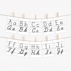 Cartes murales imprimables cursives / imprimées pour l'écriture manuscrite de l'école Téléchargement instantané