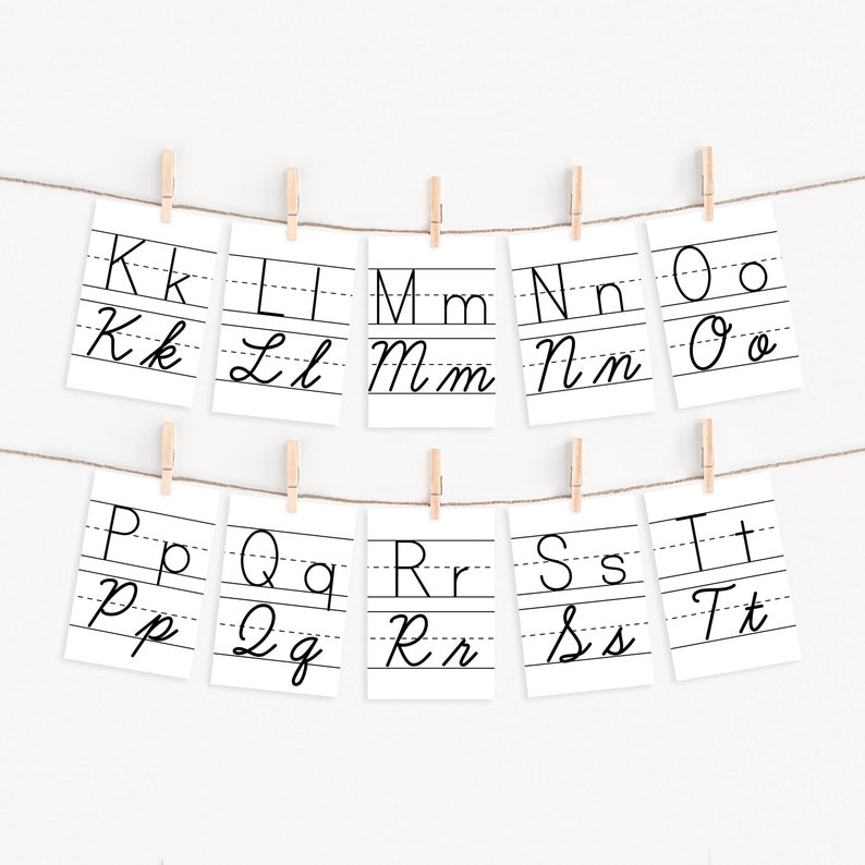 Printable Cursive / Print Wall Cards for School Handwriting Instant ...