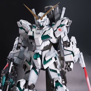 Painted Premium Bandai (Limited Edition) PG 1/60 &quot;RX-0 Unicorn Gundam (Final Battle Ver.)&quot; with the LED unit from Bandai & Full armour Unit