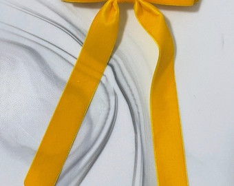 Lazo de pelo de terciopelo con colas largas, pinza para el pelo, pasador francés, caléndula, accesorio para el pelo, lazo para el pelo