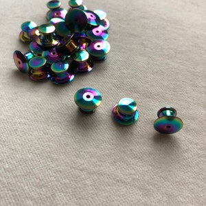 Goud、Regenboog en Zilver Metalen バーグレンデリング ピン バック // 安全なピン バック、タイタック バック、ピン バック、ピンバック、安全なピン、ピンのアップグレード 画像 3