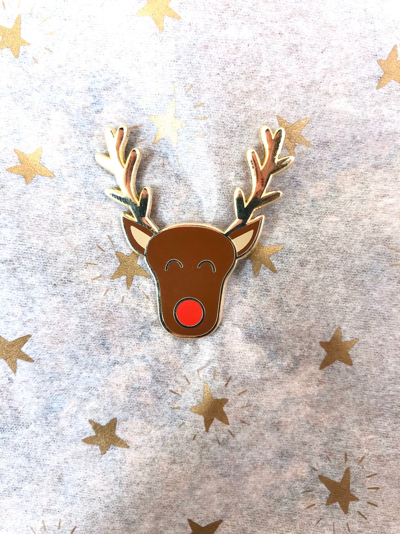 Crazy Red Nose Reindeer Christmas Enamel Pin // Lapel Enamel - Etsy