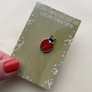 Tiny Ladybug enamel pin // Hard enamel pin, insect pin, animal pin, ladybug pin, nature pin, outdoor pin, small pin, pin badge, red pin