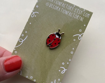 Tiny Ladybug enamel pin // Hard enamel pin, insect pin, animal pin, ladybug pin, nature pin, outdoor pin, small pin, pin badge, red pin