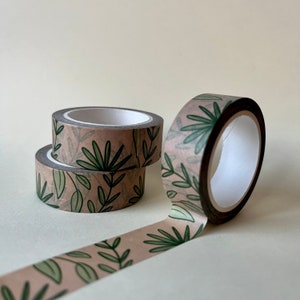Washi tape met groen blad jungle patroon //gebruik voor journalling, scrapbooking, postcrossing, knutselen, cadeauverpakking