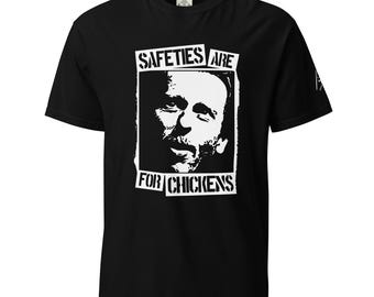 Sicherheiten sind für Hühner Das Perlen-Zitat-T-Shirt - Stückgefärbtes schweres T-Shirt