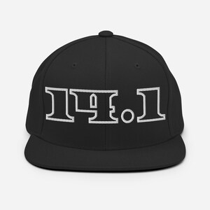 May include: Black baseball cap with a flat brim. The cap features the embroidered text "14.1" in white, centered on the front. The hat has a structured fit and a curved bill.