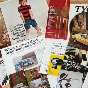 20 Midcentury Car & Liquor Ads, Vintage Man Cave Decor (622)