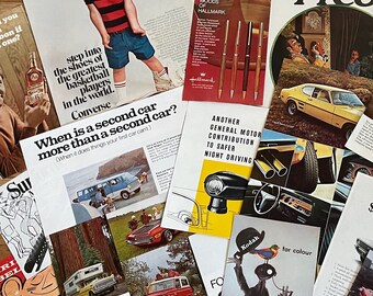 20 Midcentury Car & Liquor Ads, Vintage Man Cave Decor (617)