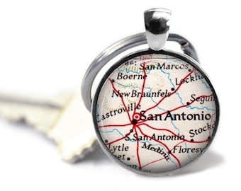 San Antonio Texas State Map Necklace USA Custom Jewelry Beautiful Vintage Style Unique Design Fashionable Durable Pendant Gift Idea