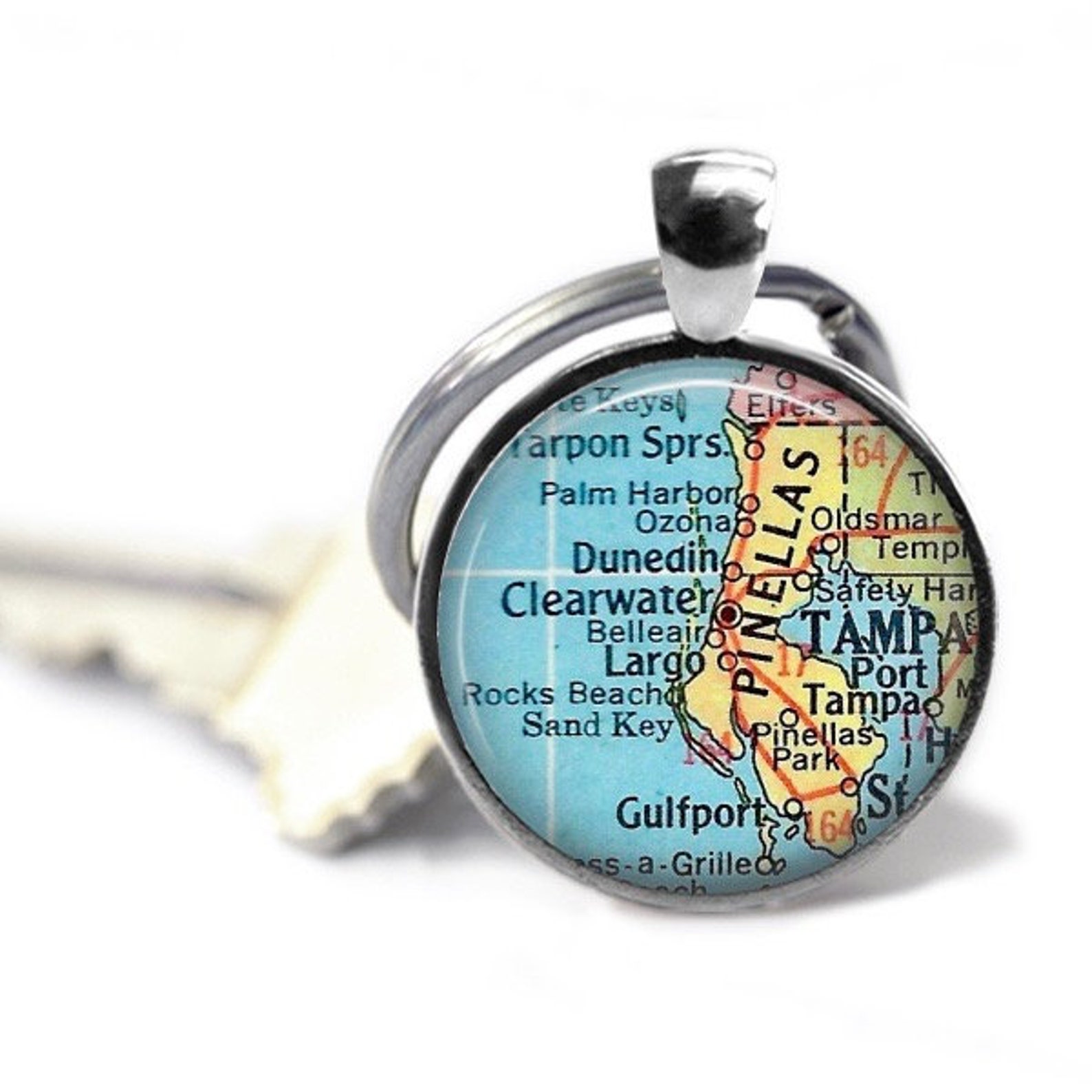 Hilton Head map keychain or necklace Hilton Head island