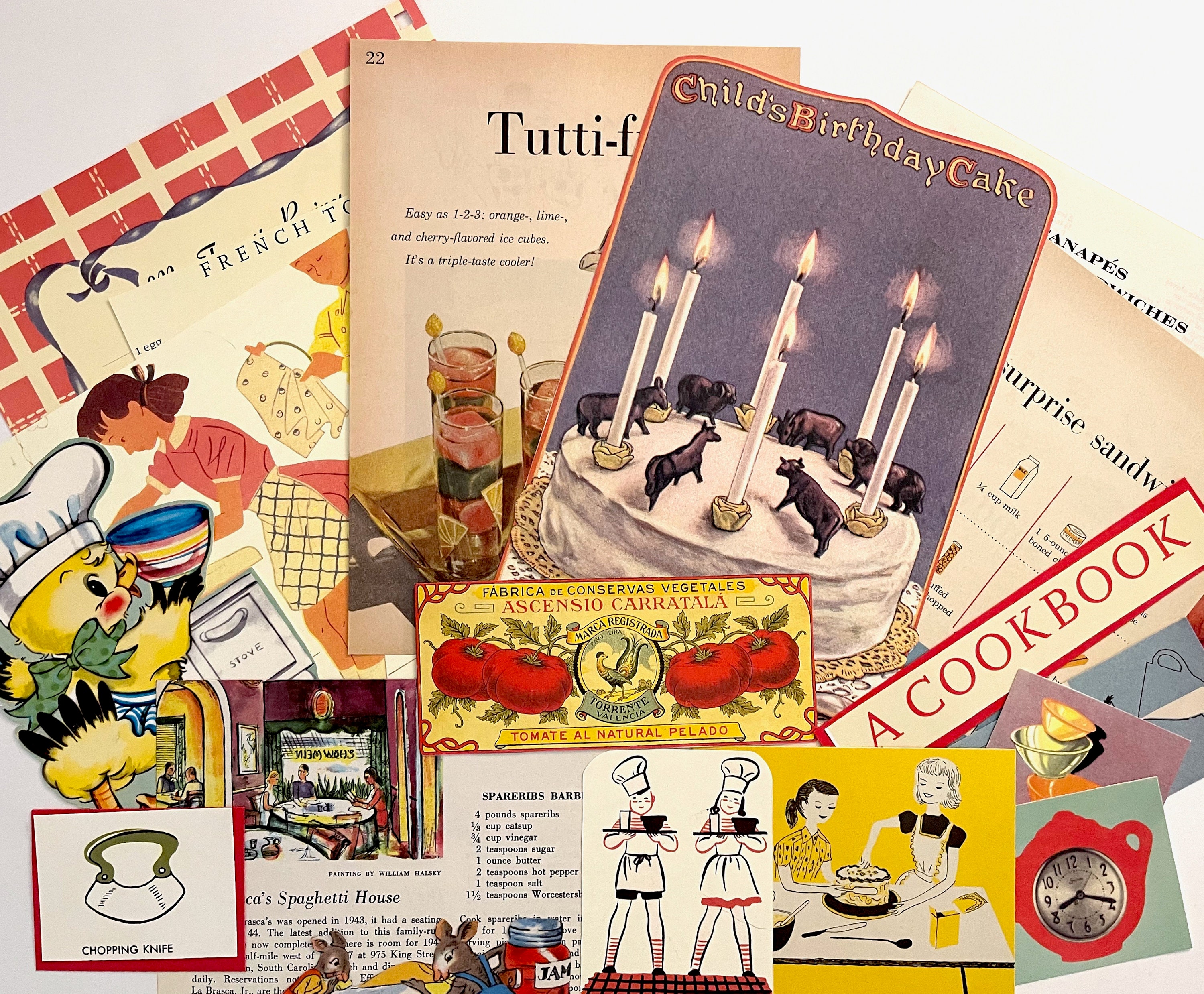 Vintage COOKING EPHEMERA/50 Kitchen Theme Paper Pack/diy Etsy