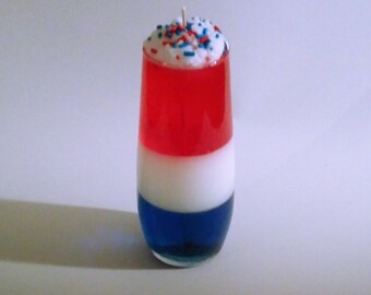 Red White and Blue Jello Dessert Shot Candle