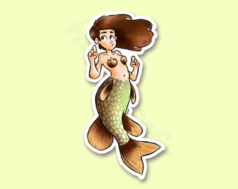Pegatina de vinilo de sirena de Pike
