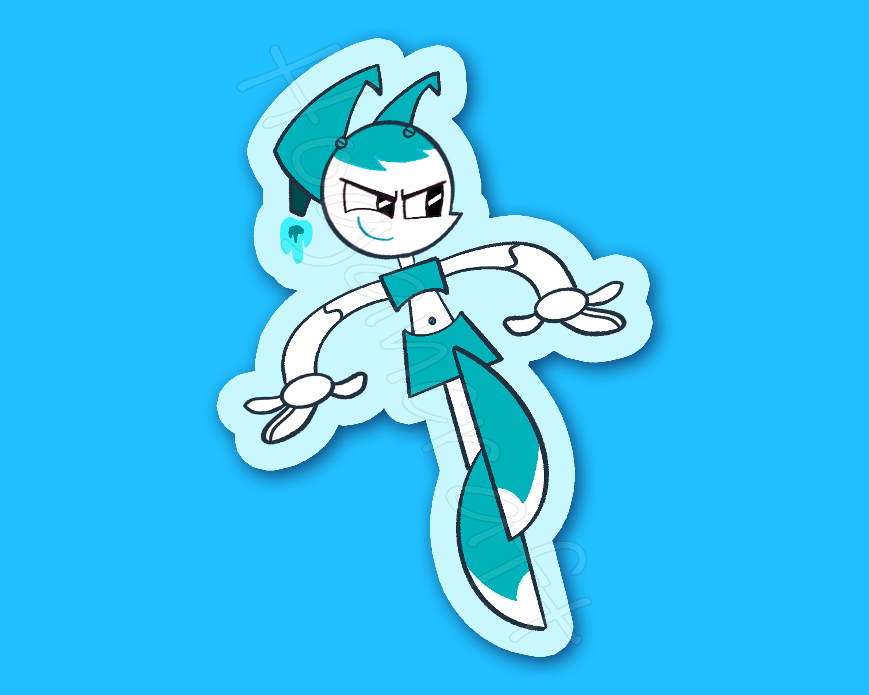 MLAATR - XJ-9 a.k.a. Jenny Smiling Sticker for Sale by mvelas17