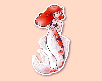 Koi Mermaid Vinyl Sticker