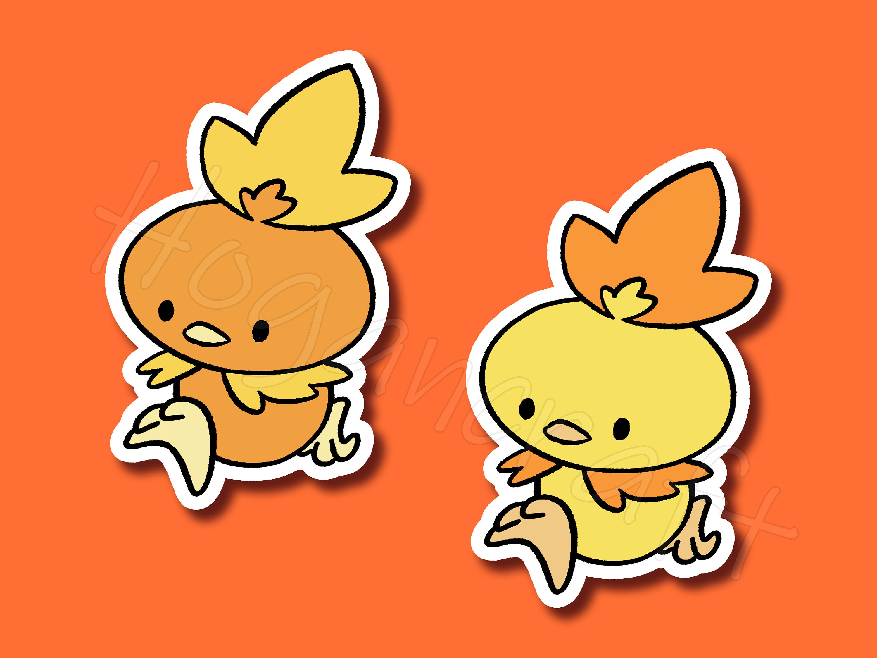 Little Torchic Vinyl Sticker Normal and Shiny - Etsy