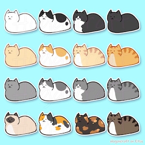 Cat Loaf Vinyl Stickers - Tabby, Tuxedo, Tortie, Calico, and More