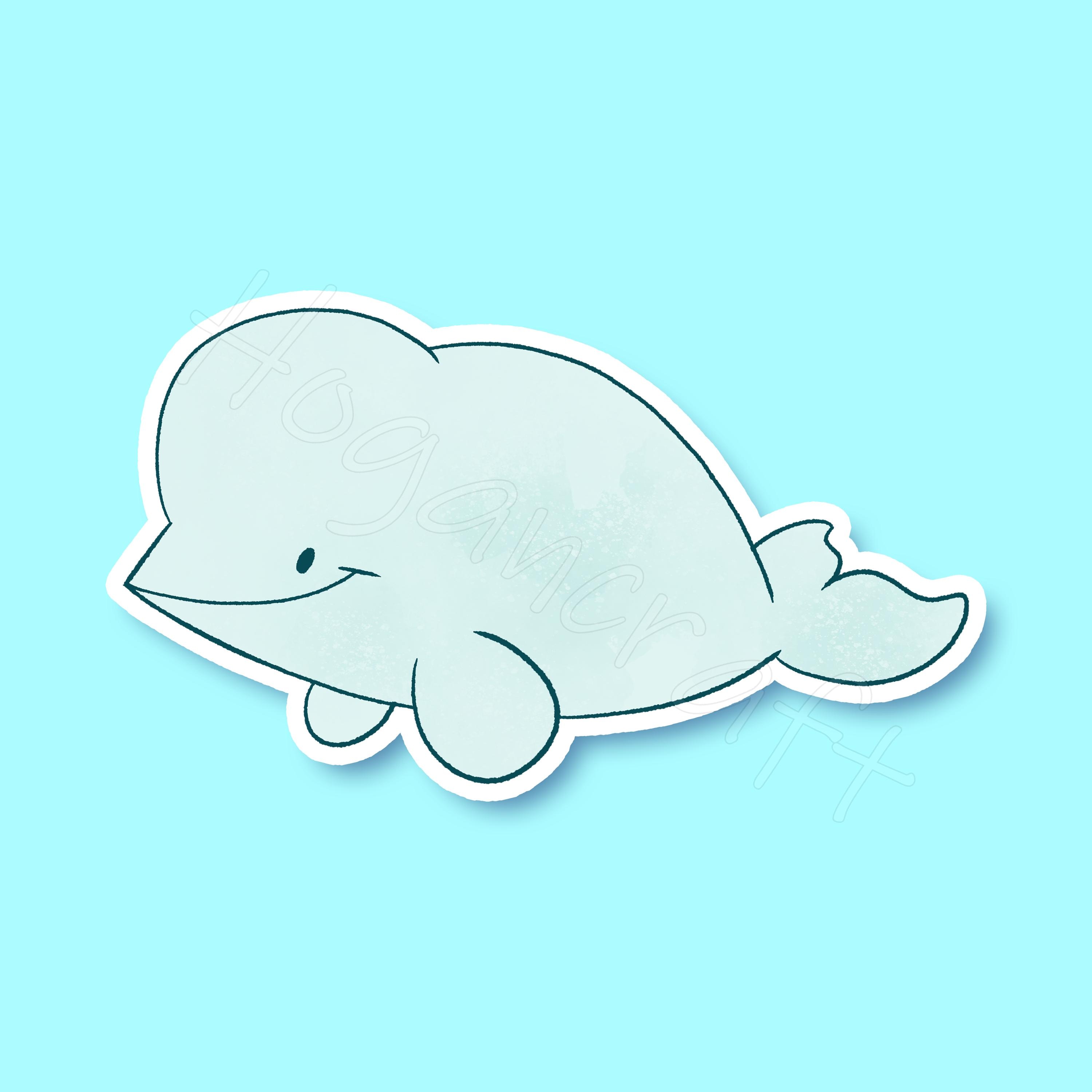 Little Beluga Whale Vinyl Sticker - Etsy
