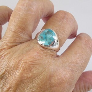Men&#39;s Sterling Turquoise Ring&gt;Men&#39;s Ring,Boy&#39;s Ring,Turquoise Ring,Genuine Turquoise,Native American ring, Southwestern ring,Western ring