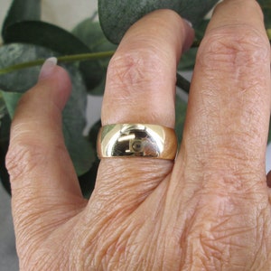Wide Gold Band Ring&gt;2 Widths to Choose,14kt.Gold over Sterling Silver Wide Gold band,Heavier Weight ring,925 Sterling Ring,Thick band,UNISEX