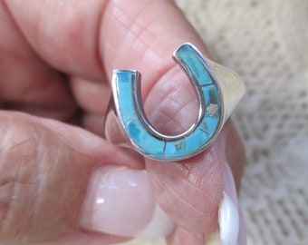 Turquoise HORSESHOE Ring>925 Sterling Silver Horseshoe Ring,Turquoise Ring,Horseshoe Ring,Equestrian Jewelry,Horse Lover's,925 ring,Unisex