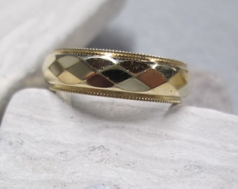 Solid 14kt. Gold Wedding Band>Heavier Weight Ring>14kt Gold ring>Size 6 1/4>Wedding, Anniversary,Thumb ring,Midi ring,Bride,Gift for her/him